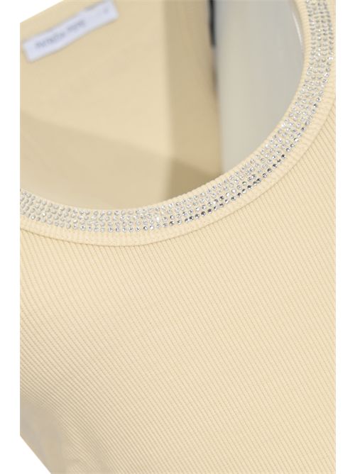 Canotta in jersey stretch con strass Fade Ivory Patrizia Pepe | 8M1787 J373W413